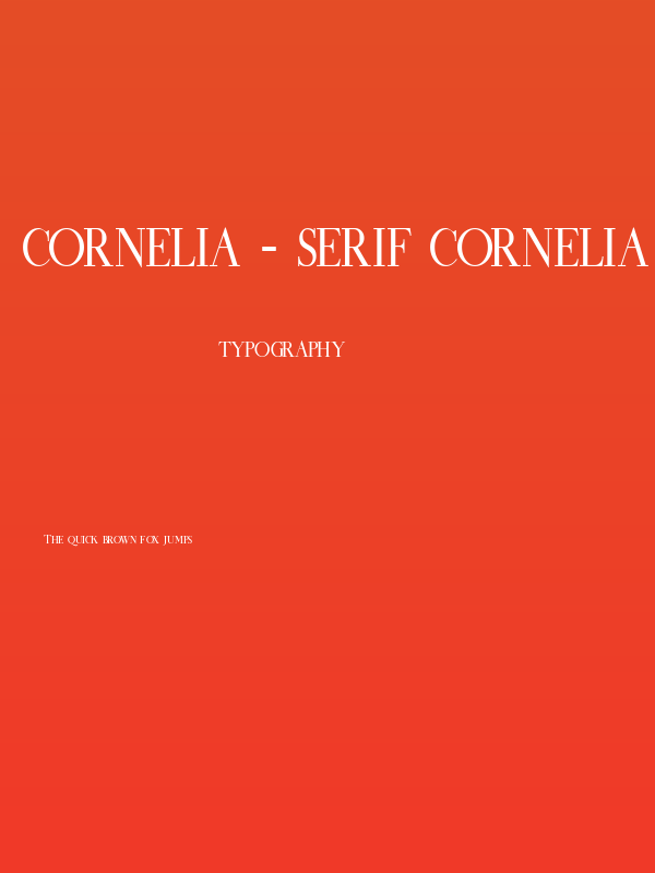 Cornelia - Serif Cornelia Poster