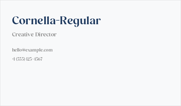 Cornella-Regular Business Card