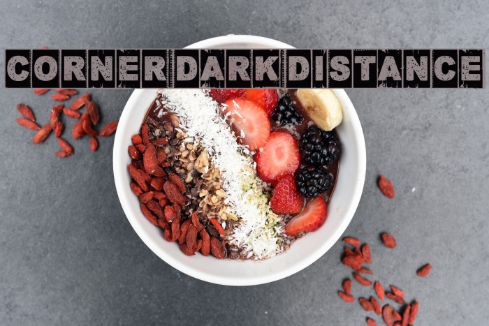 Corner Dark Distance Font examples