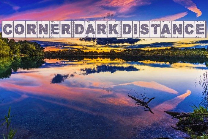 Corner Dark Distance Font examples