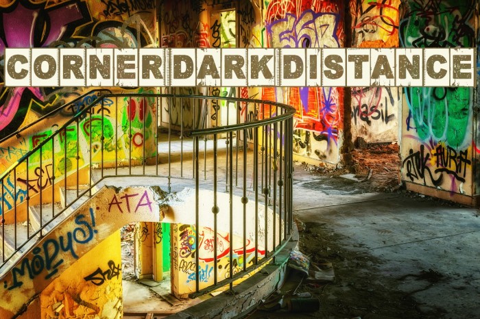 Corner Dark Distance Font examples
