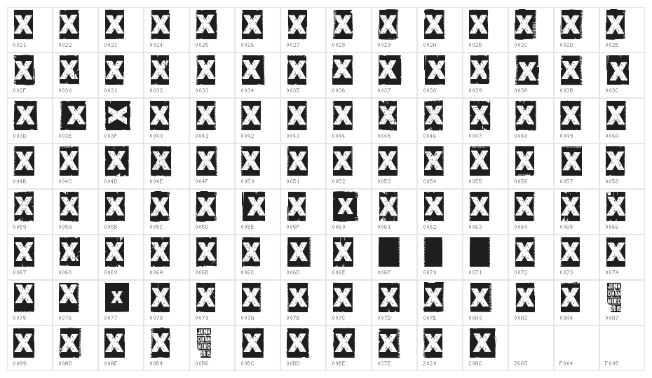 Corner Dark Just X Character Map
