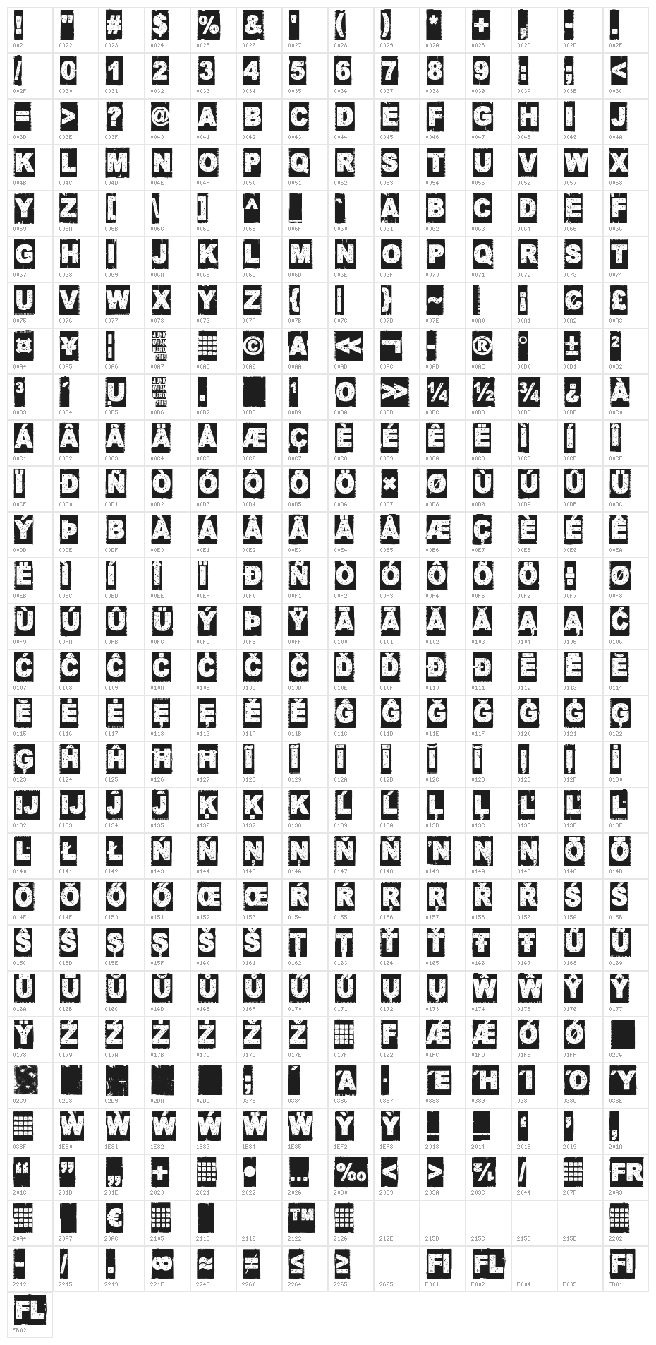 Corner Dark Character Map