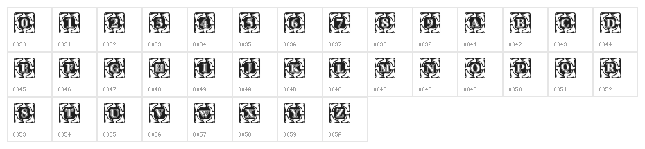 Cornerflair Character Map