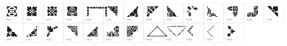 Corners & Borders Character Map