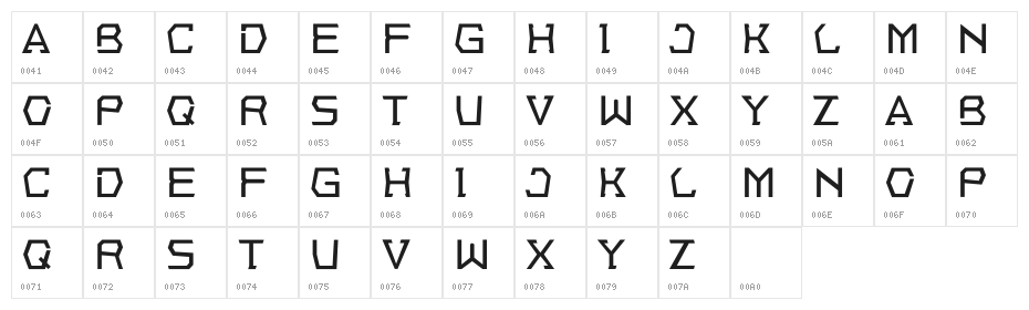 Corners Demo Character Map