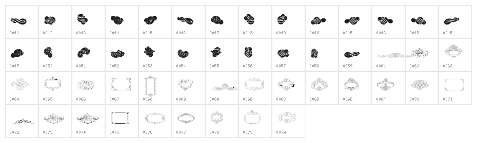 Cornucopia Caligrafica Character Map