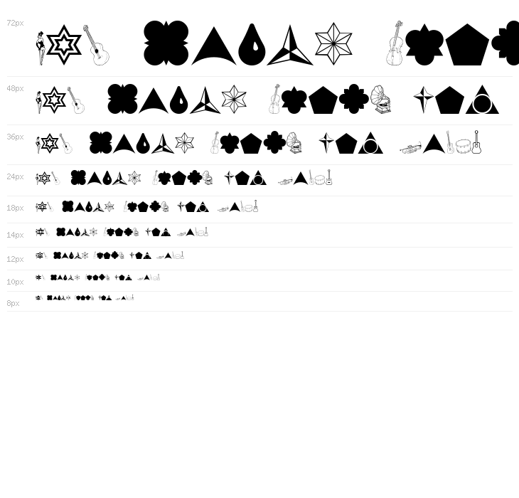 Cornucopia of Dingbats Nine Regular Waterfall