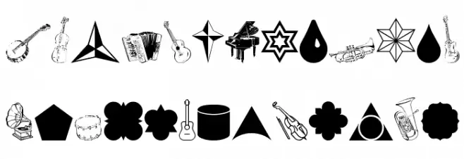 Cornucopia of Dingbats Nine Regular Schriftart Kleinbuchstaben