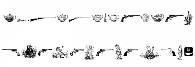 Cornucopia of Dingbats Seven Caratteri MAIUSCOLE