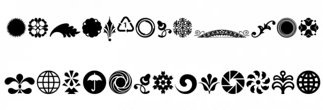 Cornucopia of Ornaments Four Caratteri MINUSCOLO