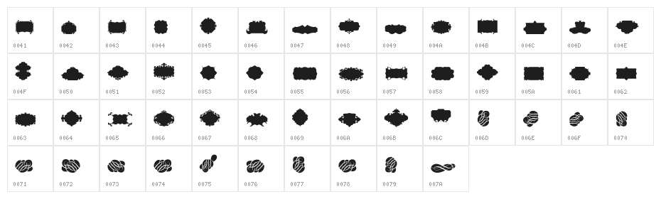 CornucopiaCaligraficaTwo Character Map