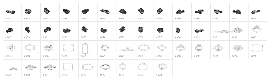 CornucopiaCaligrafica Character Map