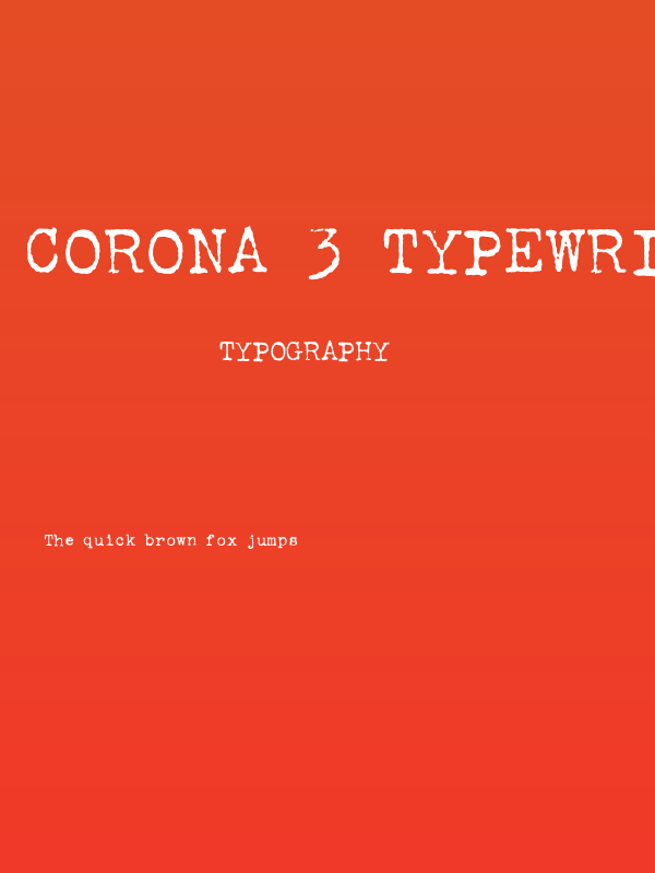 Corona 3 Typewriter Poster