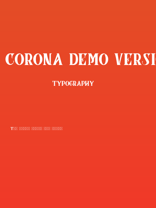 Corona Demo Version Poster