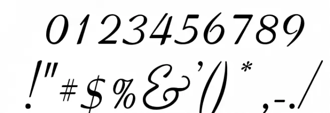 Coronet Normal Font OTHER CHARS