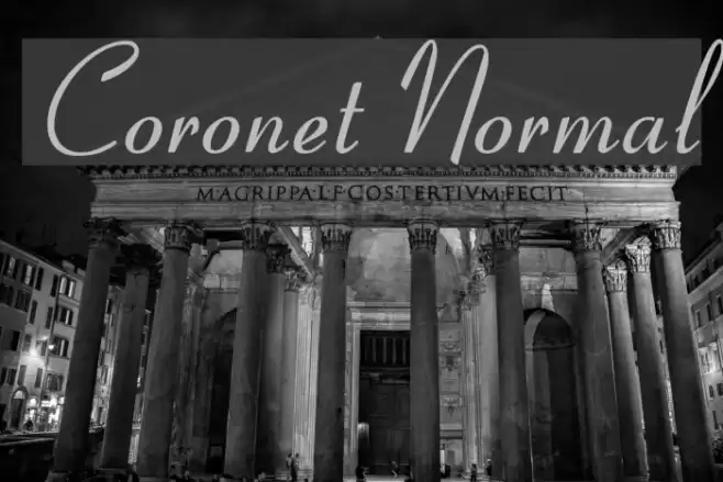 Coronet Normal Font examples