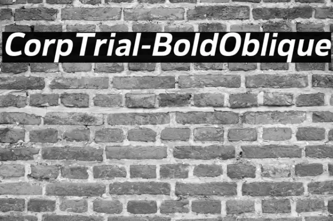 CorpTrial-BoldOblique Font examples