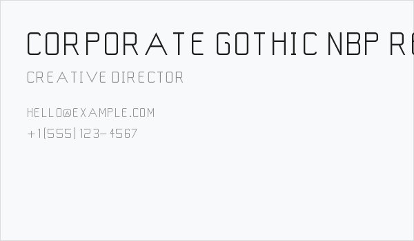 Corporate Gothic NBP Regular Business Card