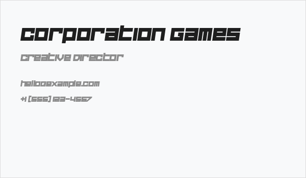 Corporation Games Business Card