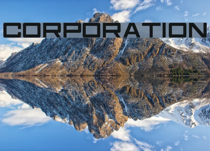 Corporation फ़ॉन्ट examples
