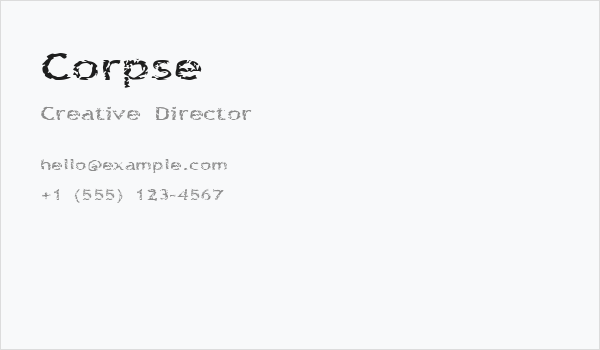Corpse Business Card