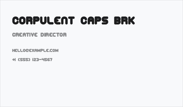 Corpulent Caps BRK Business Card