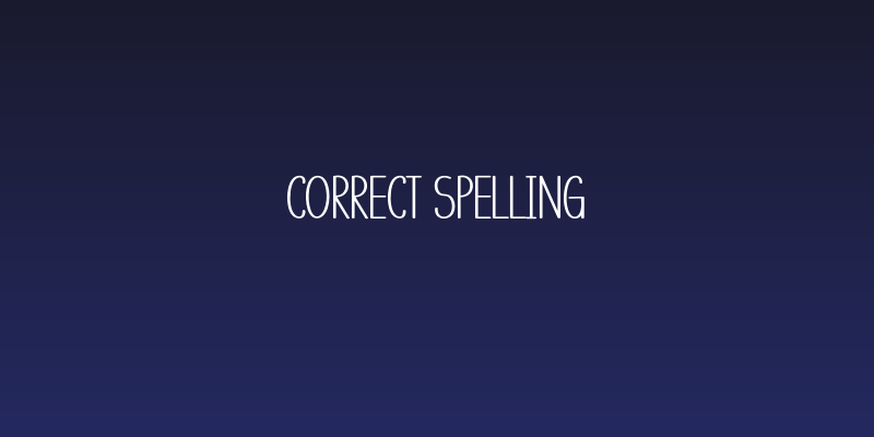 Correct Spelling Social Header