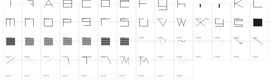 Corrola Regular Character Map
