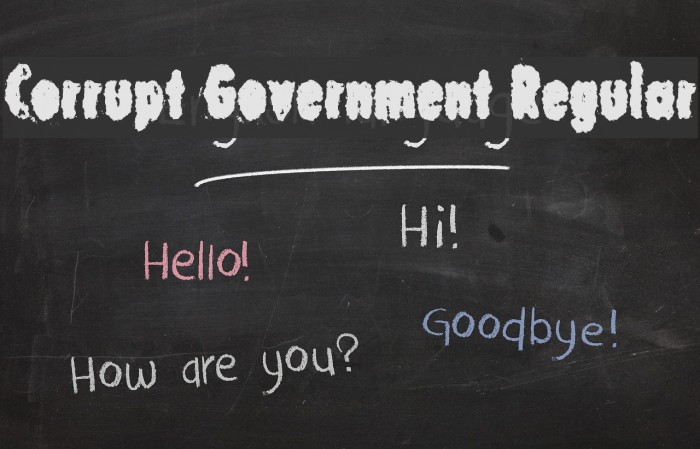 Corrupt Government Regular Font examples