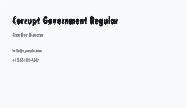 Corrupt Government Regular Business Card