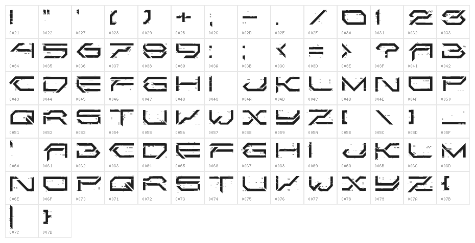 Corruptor LDR Regular Character Map