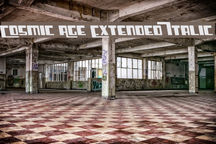 Cosmic Age Extended Italic Font examples