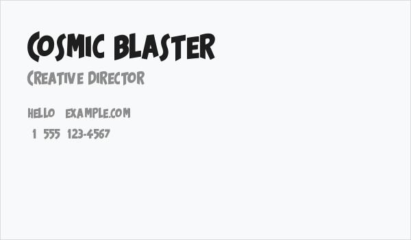 Cosmic Blaster Business Card