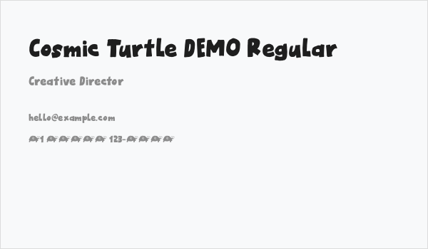 Cosmic Turtle DEMO Regular Business Card