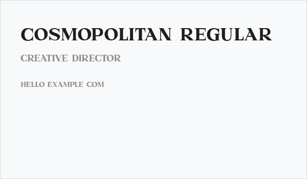 Cosmopolitan Regular Business Card