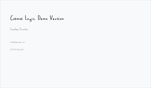 Cosmos Logic Demo Version Business Card