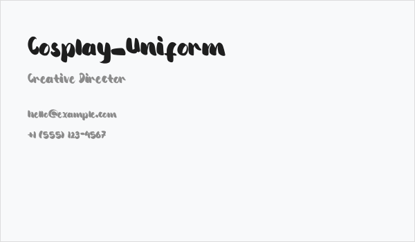 Cosplay_Uniform Business Card