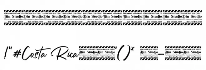 Costa Rica Personal Use Font OTHER CHARS