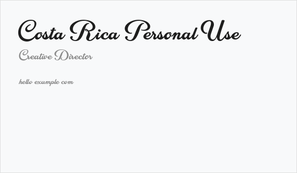Costa Rica Personal Use Business Card