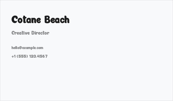 Cotane Beach Business Card