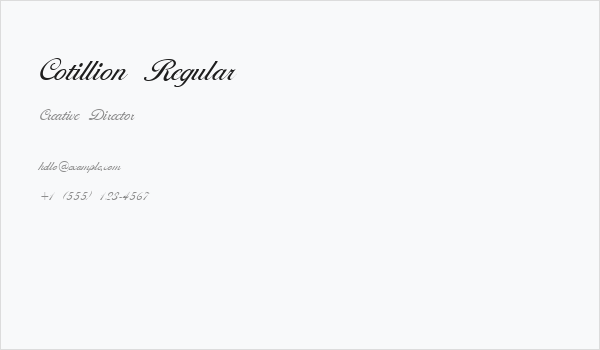 Cotillion Regular Business Card