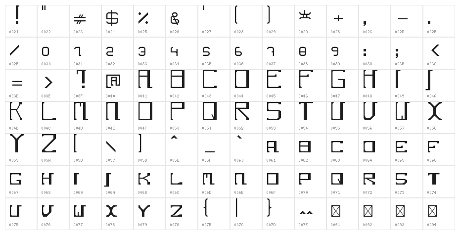 Cotono Regular Character Map