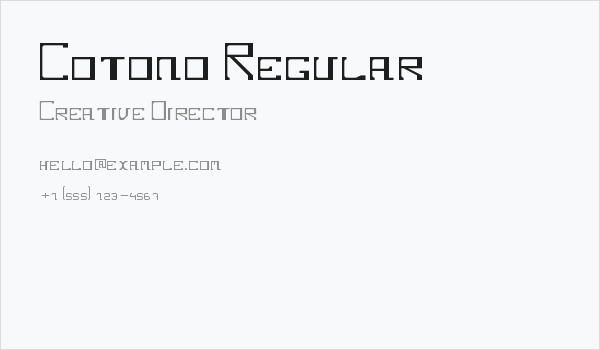 Cotono Regular Business Card