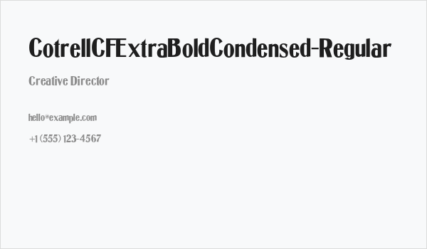CotrellCFExtraBoldCondensed-Regular Business Card