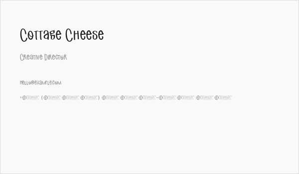 Cottage Cheese Business Card