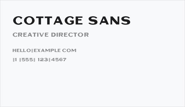 Cottage Sans Business Card