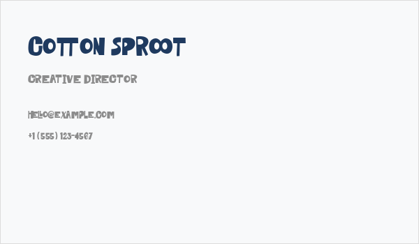 Cotton Sproot Business Card