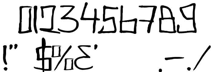 Couldn't Be Bothered Font OTHER CHARS