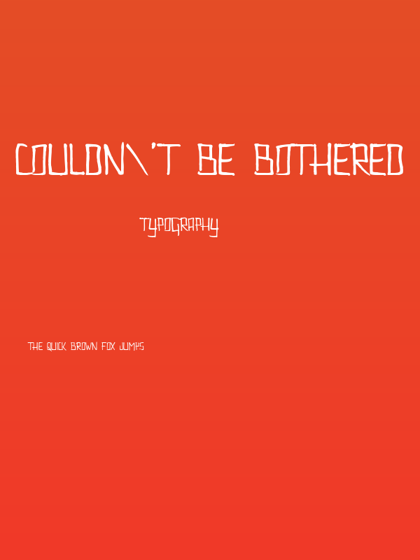 Couldn't Be Bothered Poster